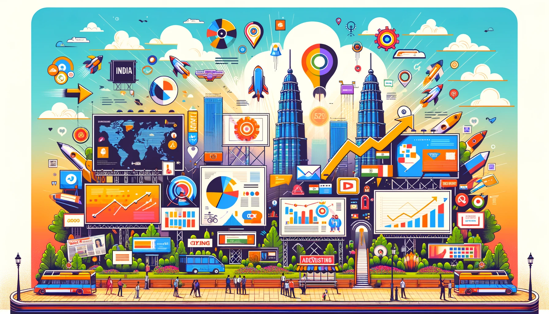 Engaging infographic focused on the theme of advertising in India