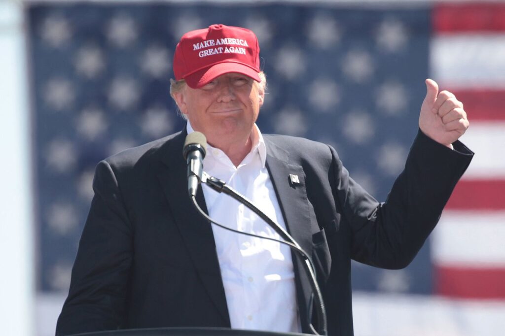 Donald Trump with Make America Great Again cap