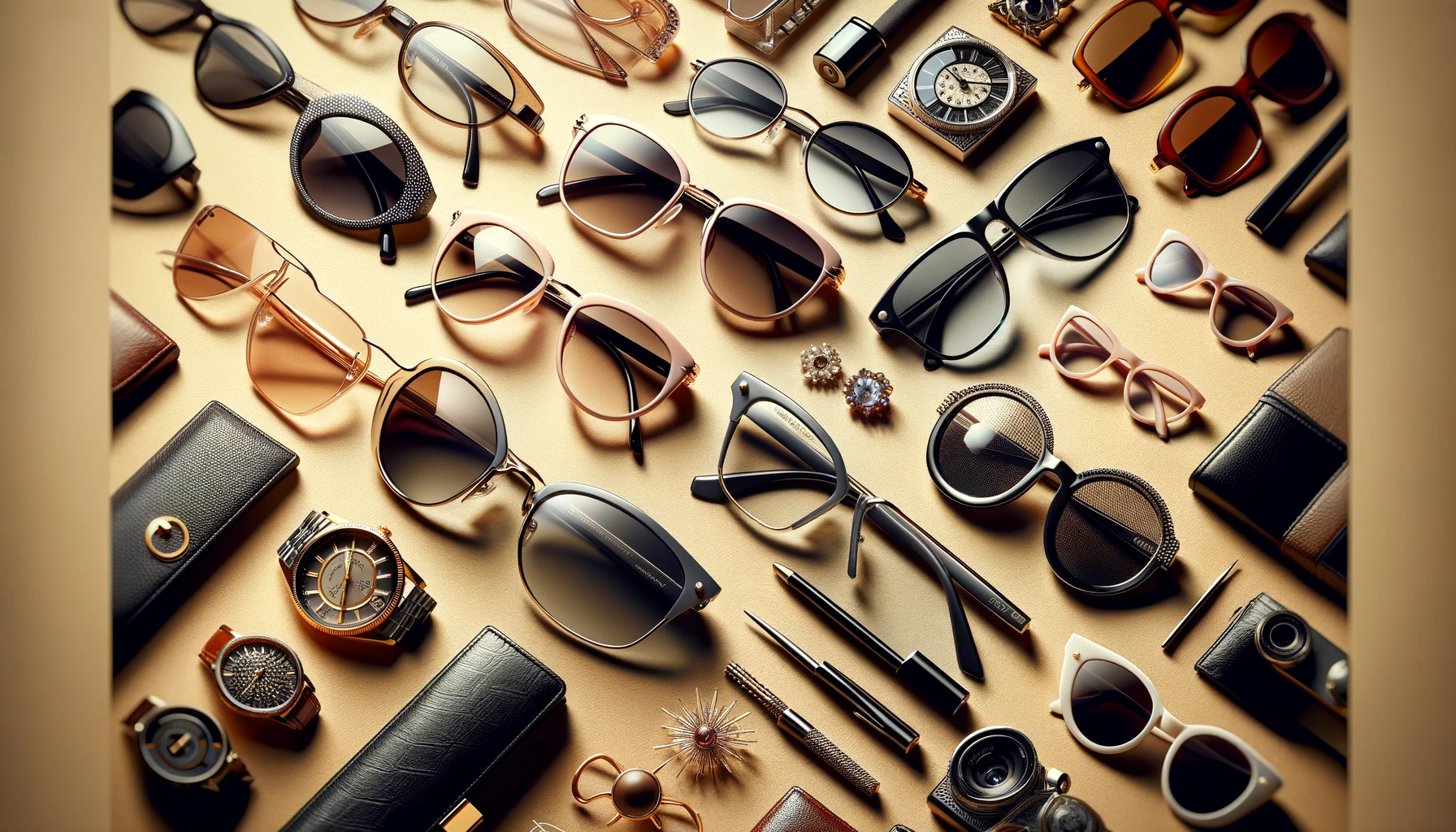 Image showcasing a collage of the best eyewear brands featuring a variety of stylish and elegant sunglasses and eyeglasses.